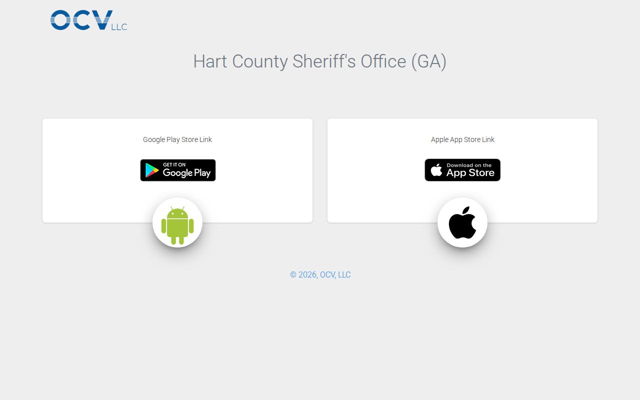 Hart County Sheriff official app landing page for inmate and safety information