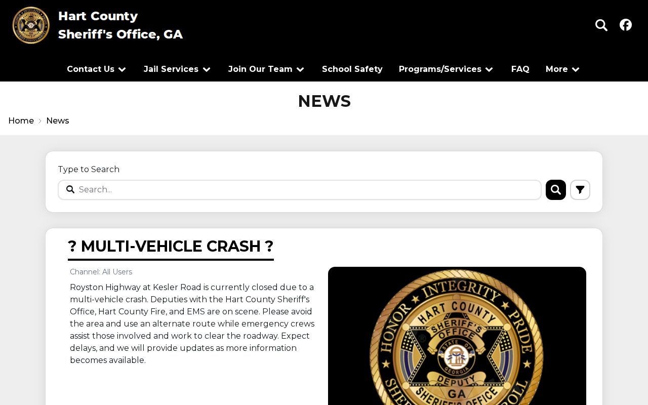 Hart County Sheriff's official news and arrest-release feed